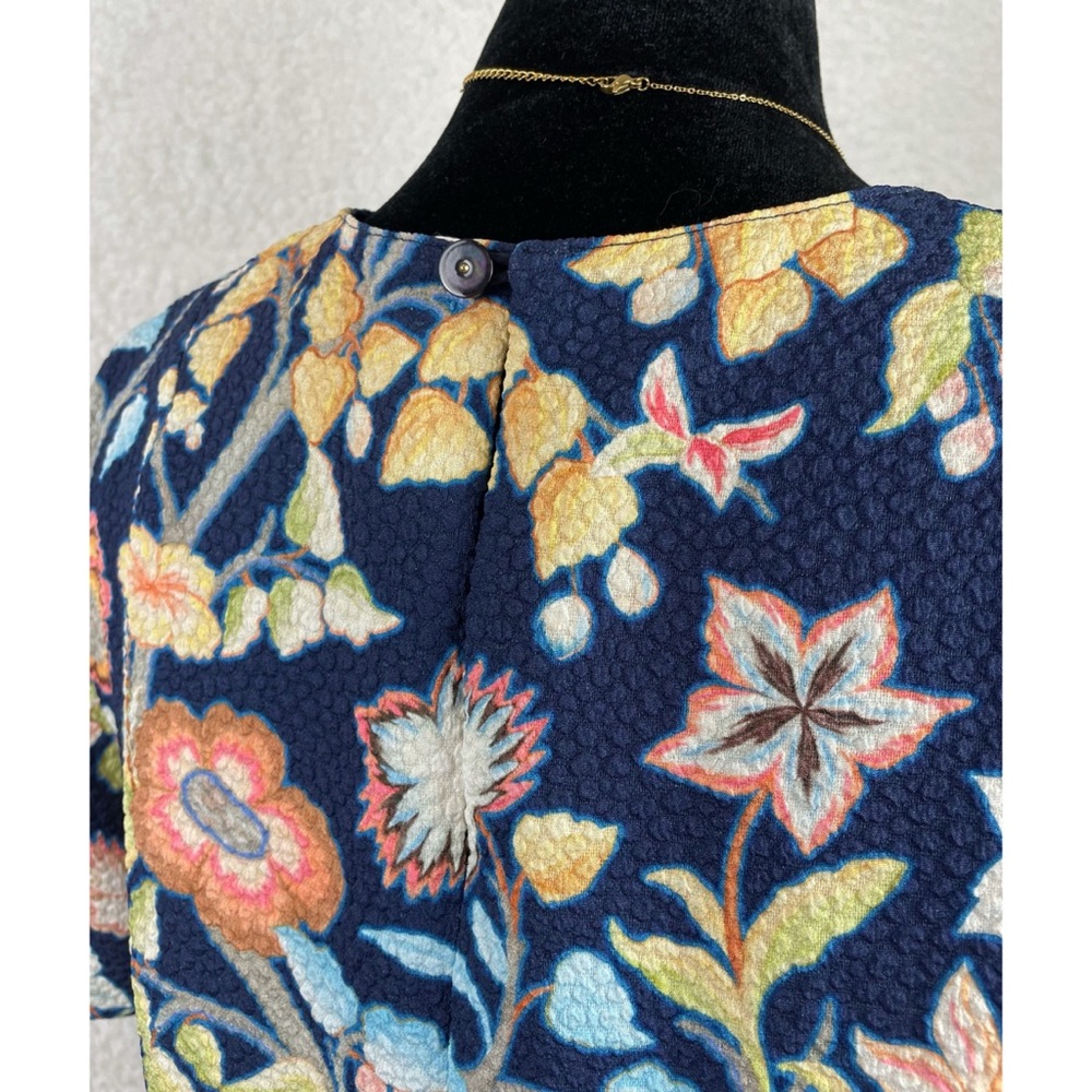 PETER PILOTTO • Blue Floral Print Short Sleeve Blouse, 4 - Picture 10 of 16